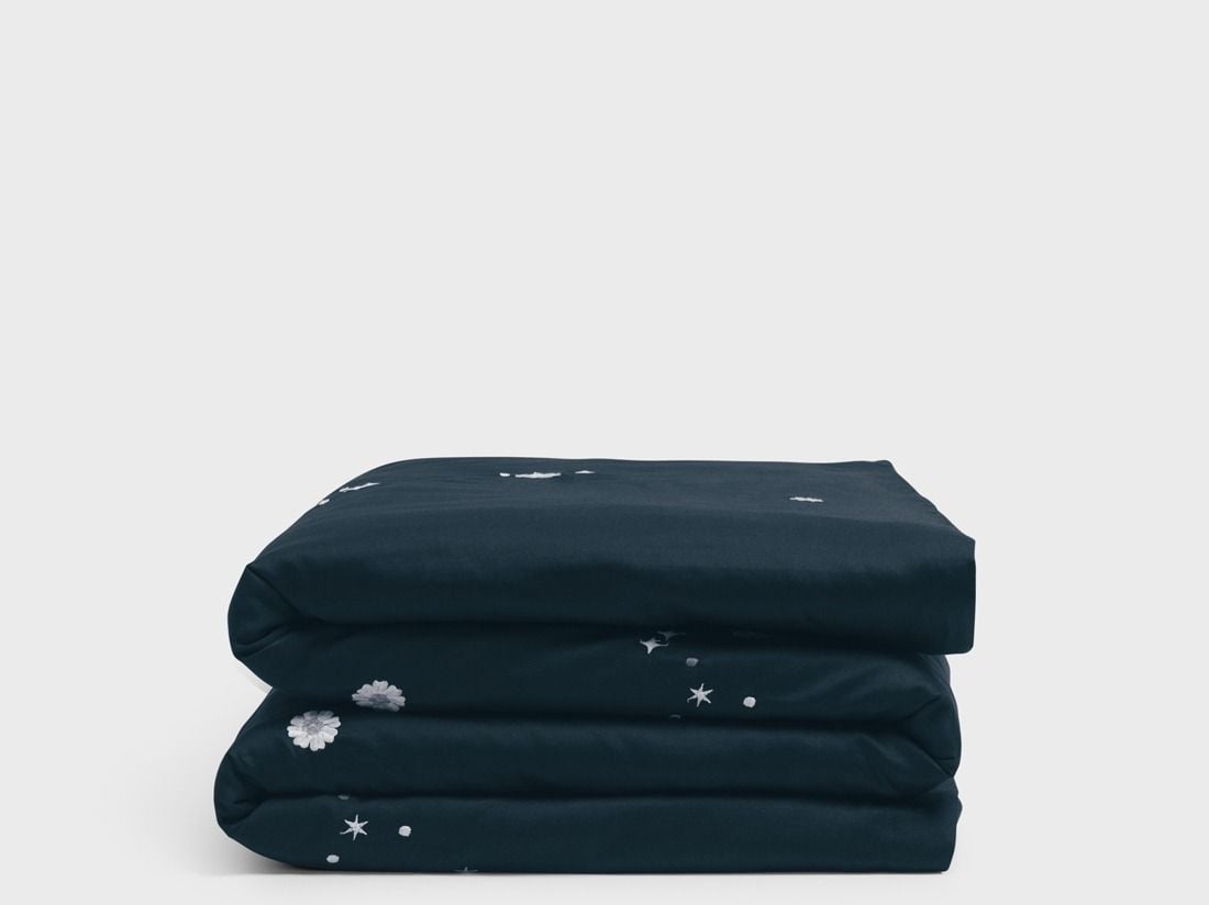 Kinderdekbedovertrek katoen satijn blueberry starry flower