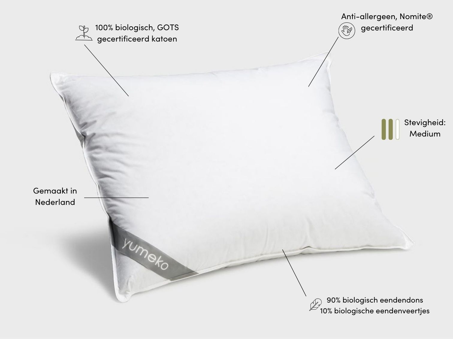 Kussen dons 50x60 medium