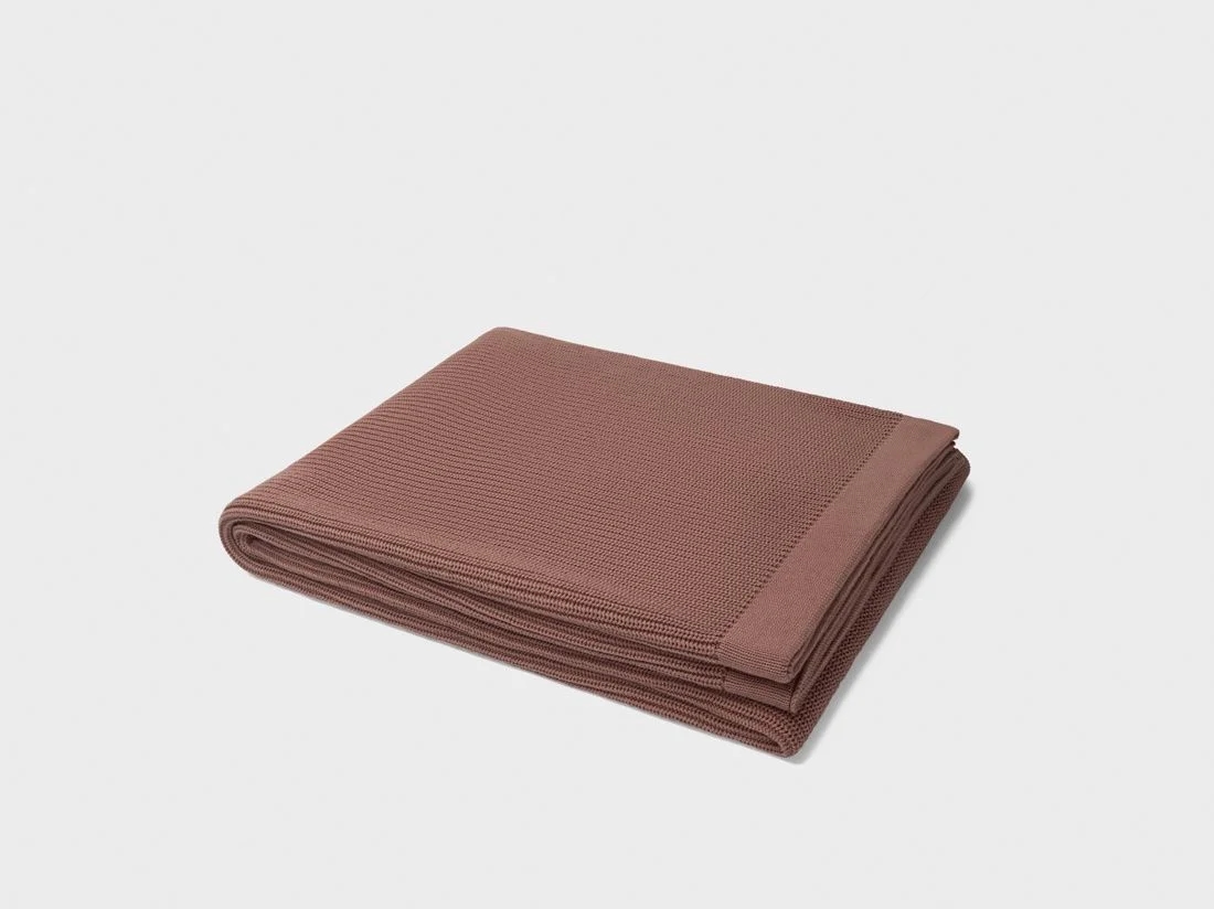 Deken katoen rib cocoa brown 150x210