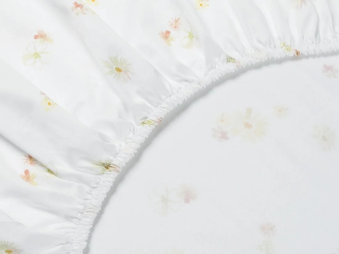 Kinderhoeslaken katoen satijn flower valley