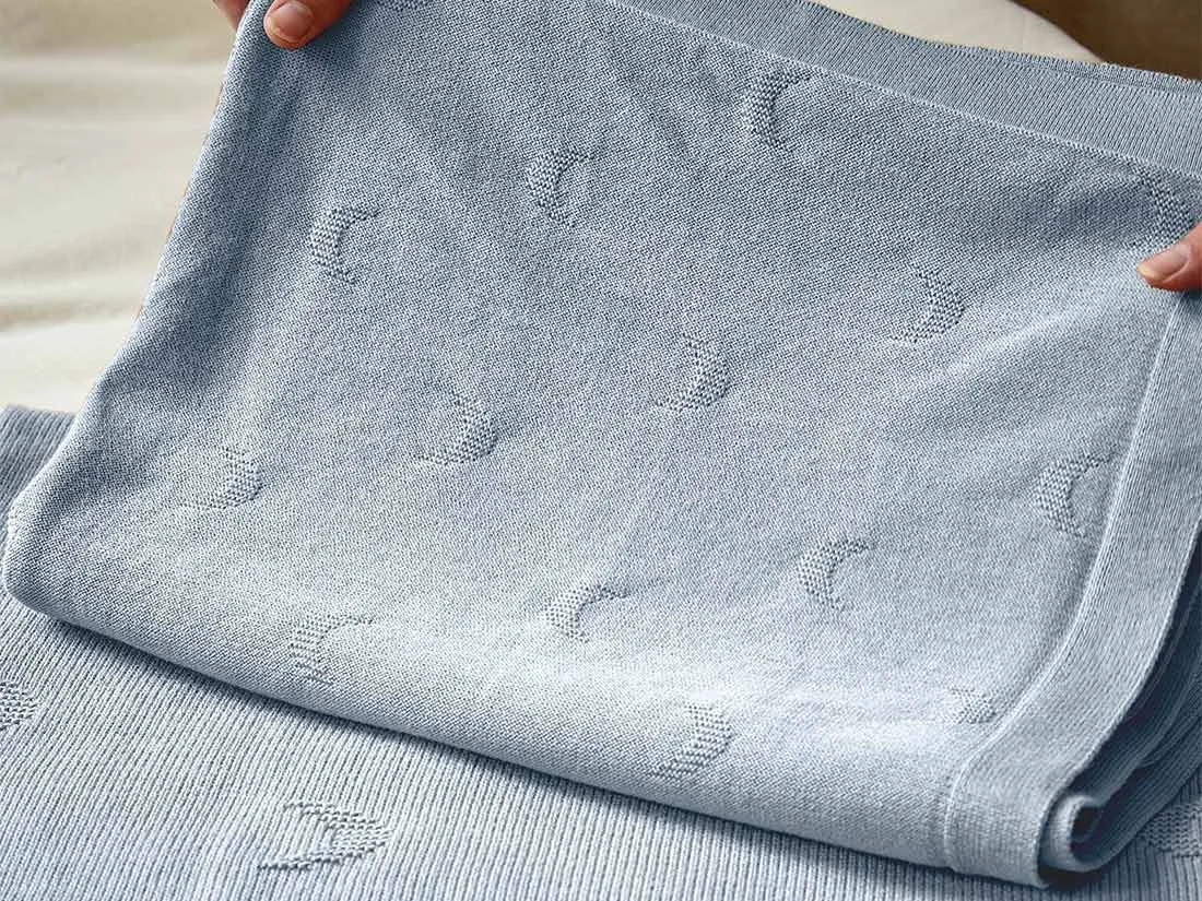 Babydeken katoen moon faded blue 75x100