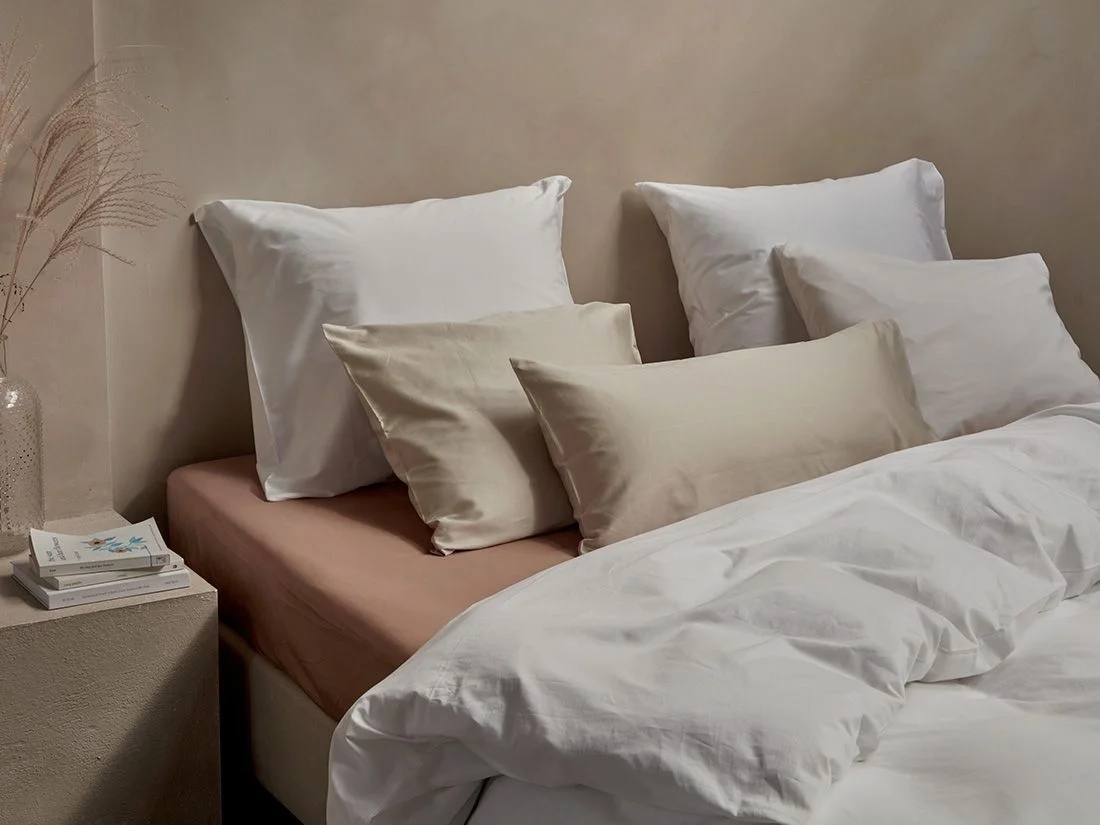 Dekbedovertrek katoen satijn pure white