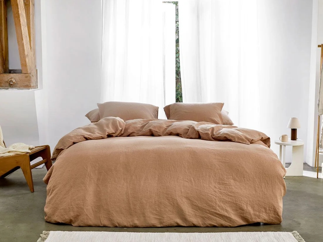 Dekbedovertrek gewassen linnen hazel 240x220 +2/60x70