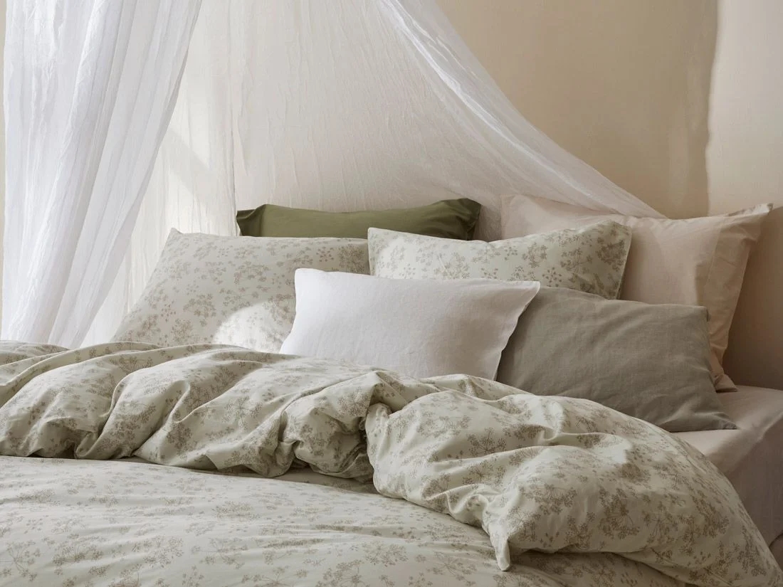 Kussensloop katoen satijn natural bloom