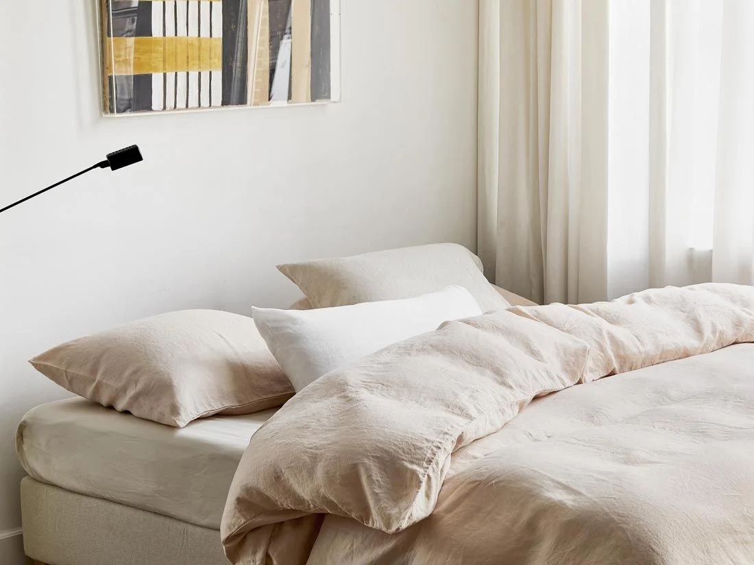 Dekbedovertrek gewassen linnen dusty rose 140x220 + 1/60x70