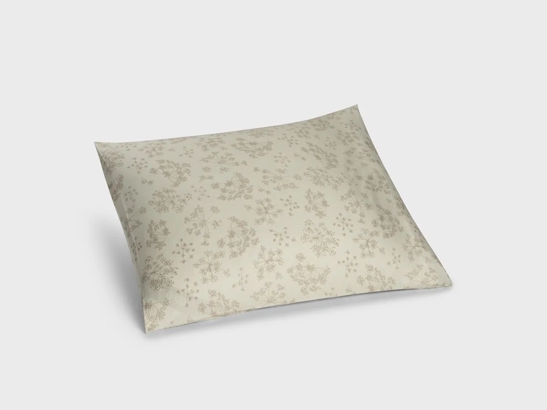 Kussensloop katoen satijn natural bloom 50x60