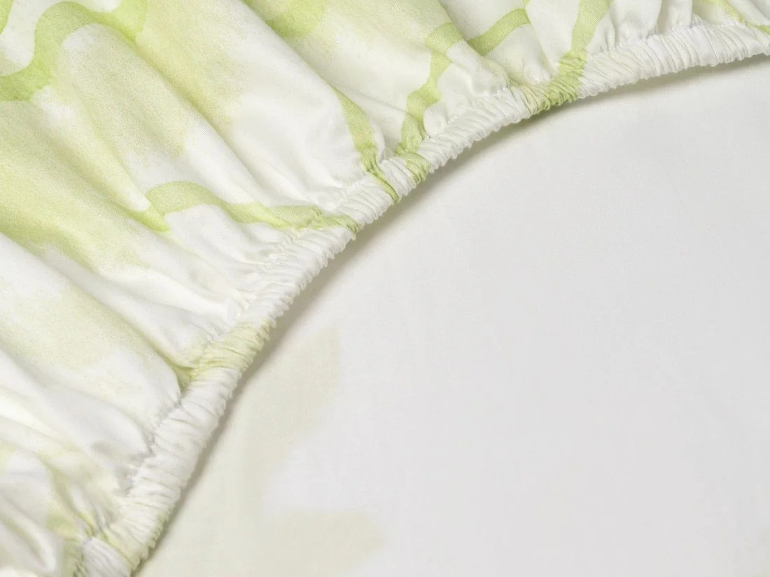 Hoeslaken katoen satijn cosmea